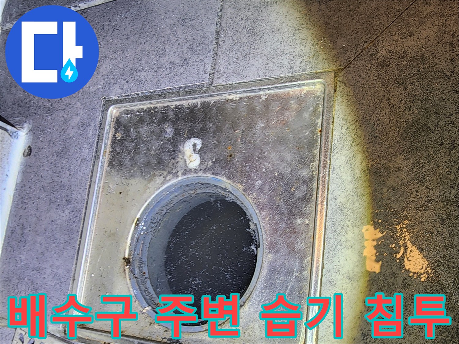 욕실-배수구-유가-주변의-습기-및-오염-상태