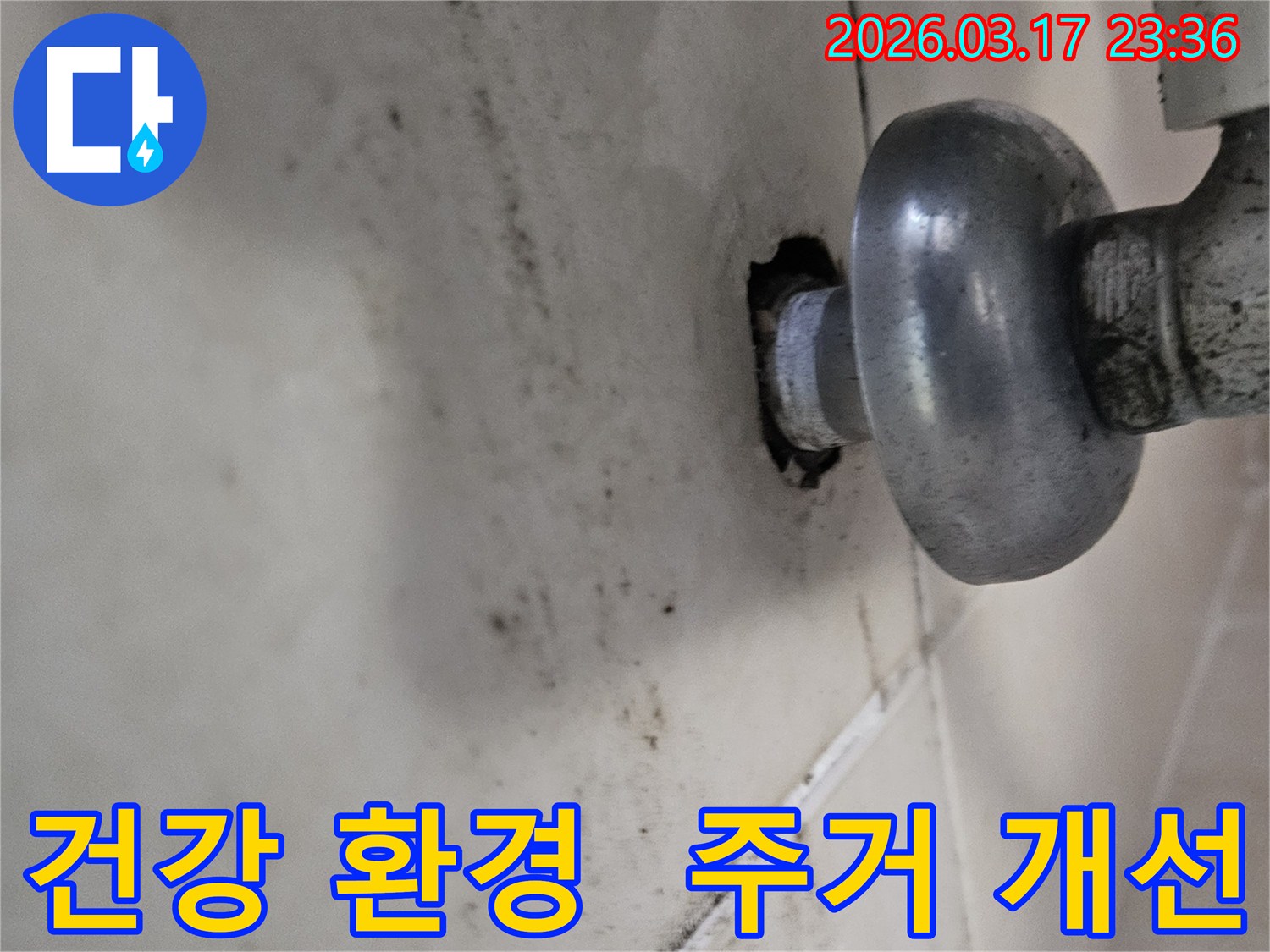 천장-배관에서-발생한-누수로-인해-오염된-벽면과-건강한-주거-환경-조성을-위해-누수-해결이-필요한-모습