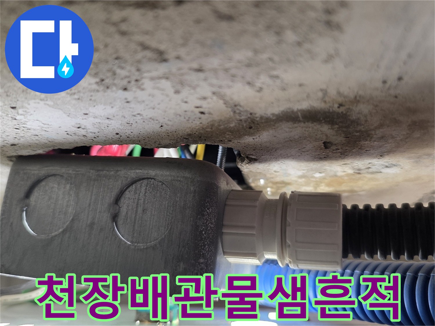 천장-점검구-내부-배수관-연결부-누수-현상
