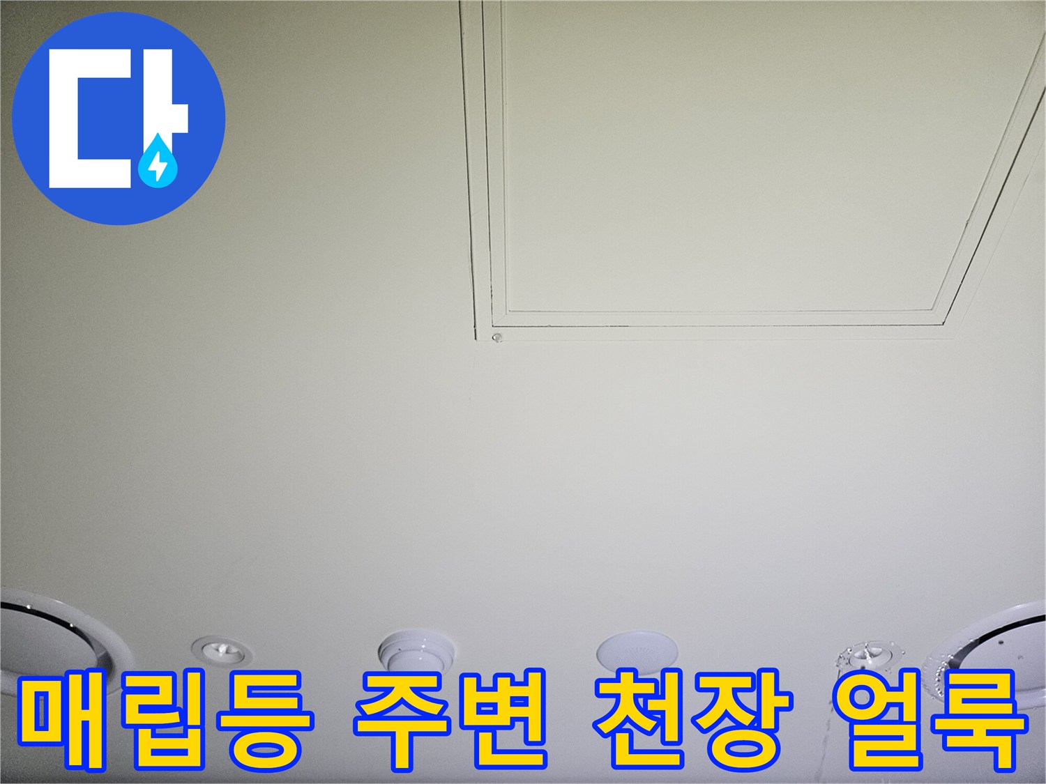 기흥구 상가 내부-천장 조명 주변에 발생한 누수 자국