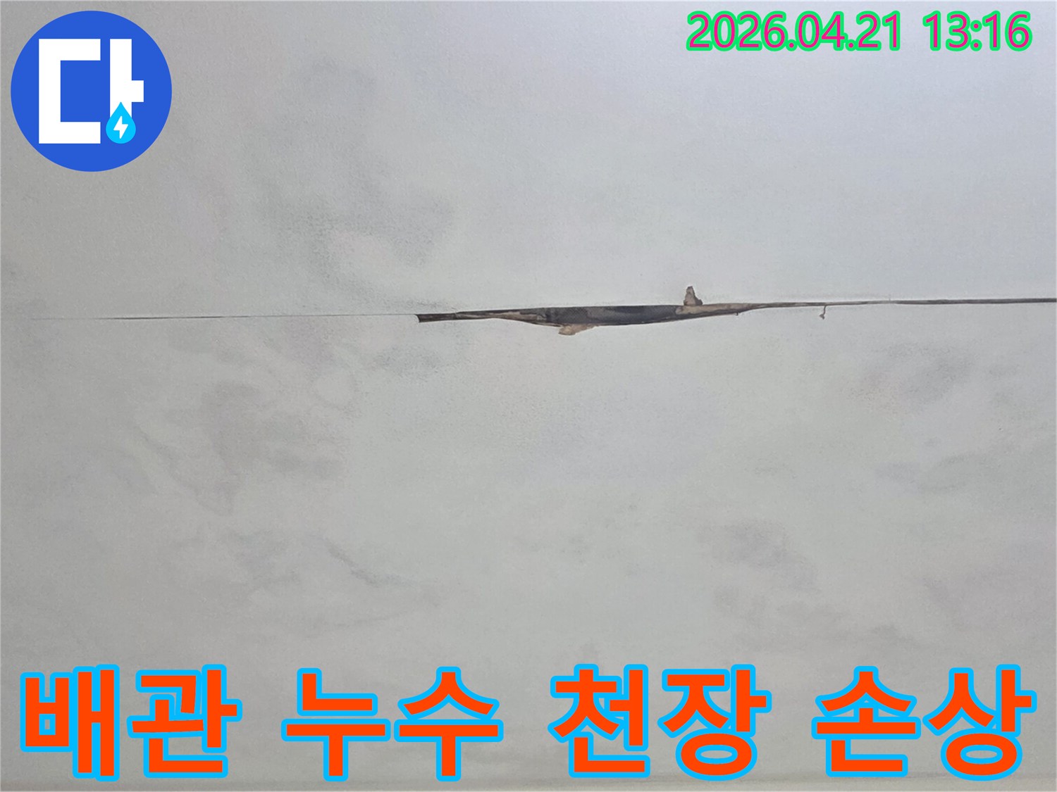 배관 문제로 인해 발생한-천장 누수 손상을-정확하게 진단하고-복구 계획을 세우고 있습니다
