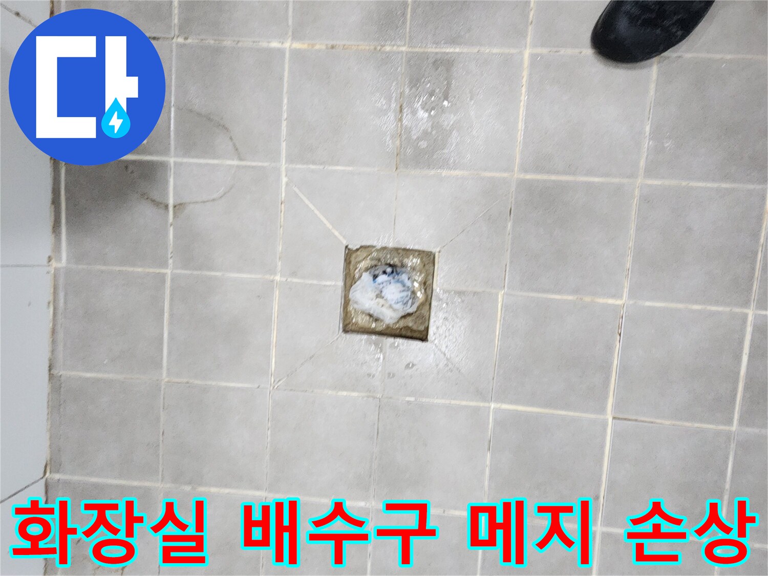 서대문구-화장실-배수구-주변-타일-메지-손상으로-인한-누수-현장-진단