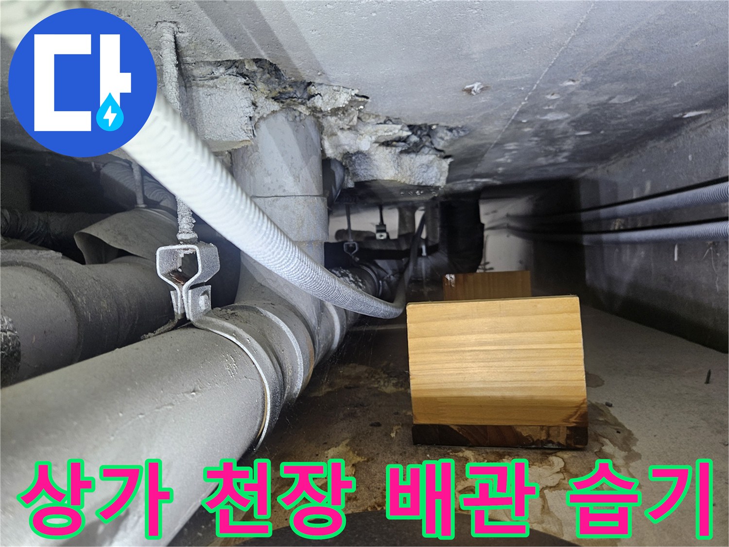 일산동구 상가-천장-배관-주변-습기-및-결로-확인