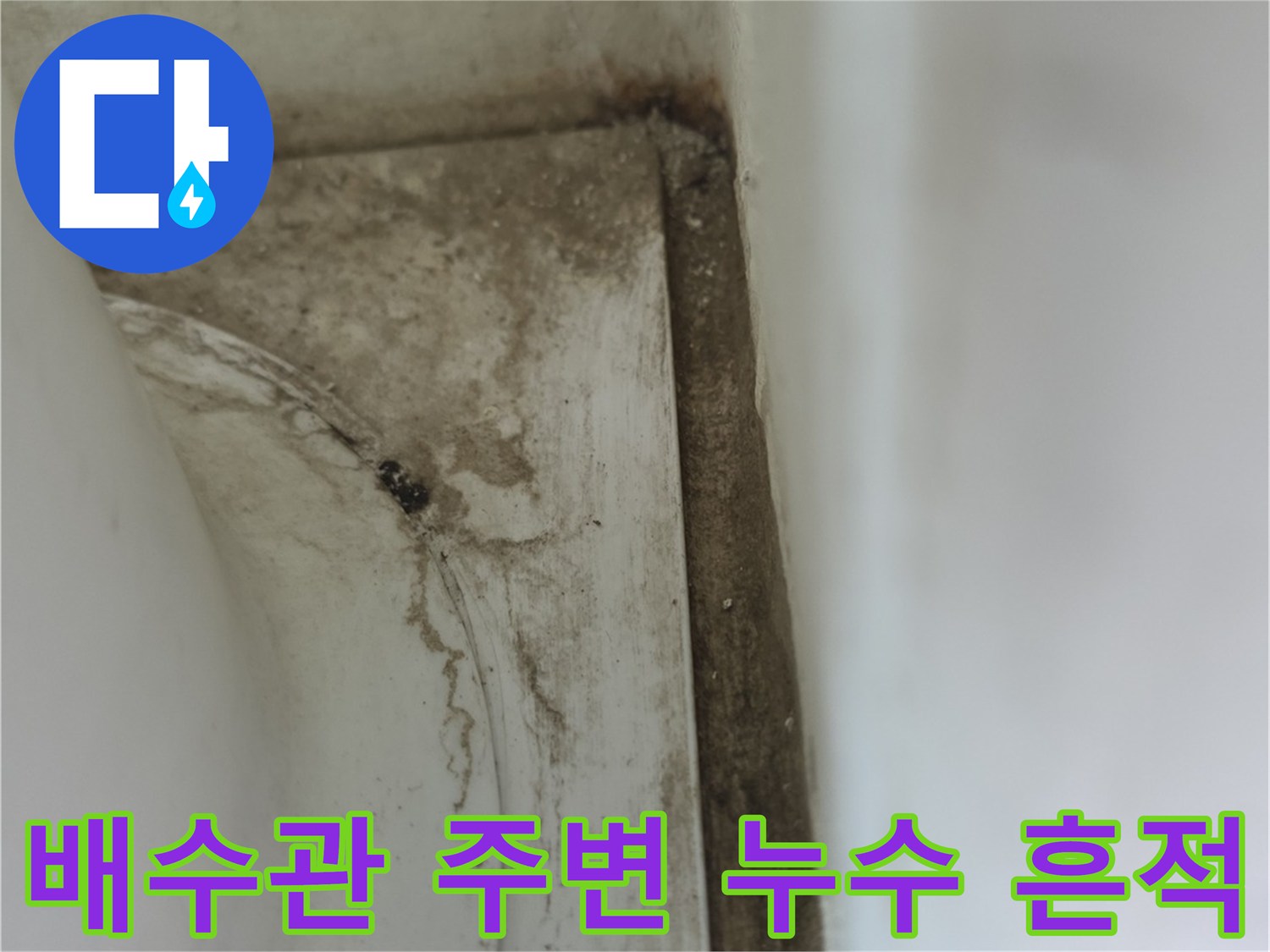 베란다-배수관-주변-오염된-틈새-상태