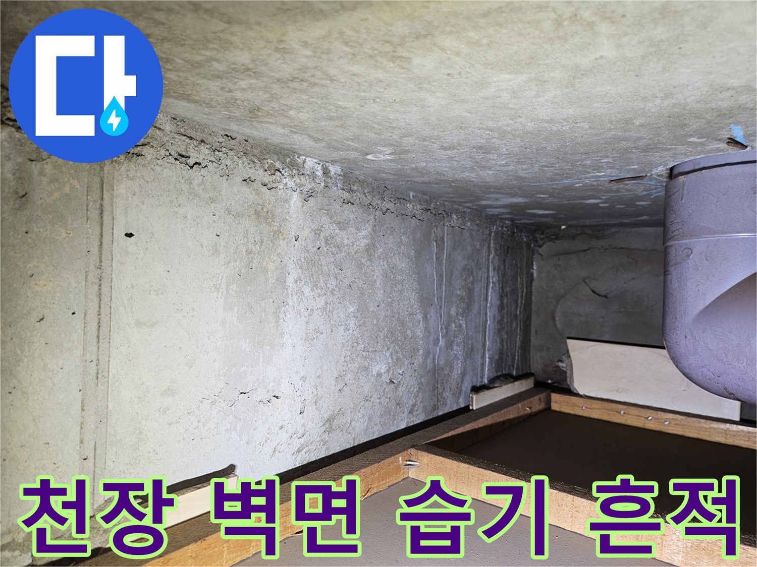 습기가-스며든-천장-콘크리트-구조물-상세-모습