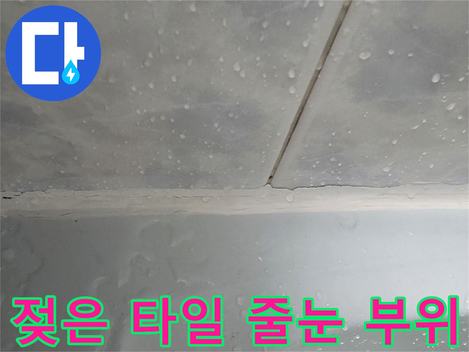 타일-접합부-사이-물기-스며듦