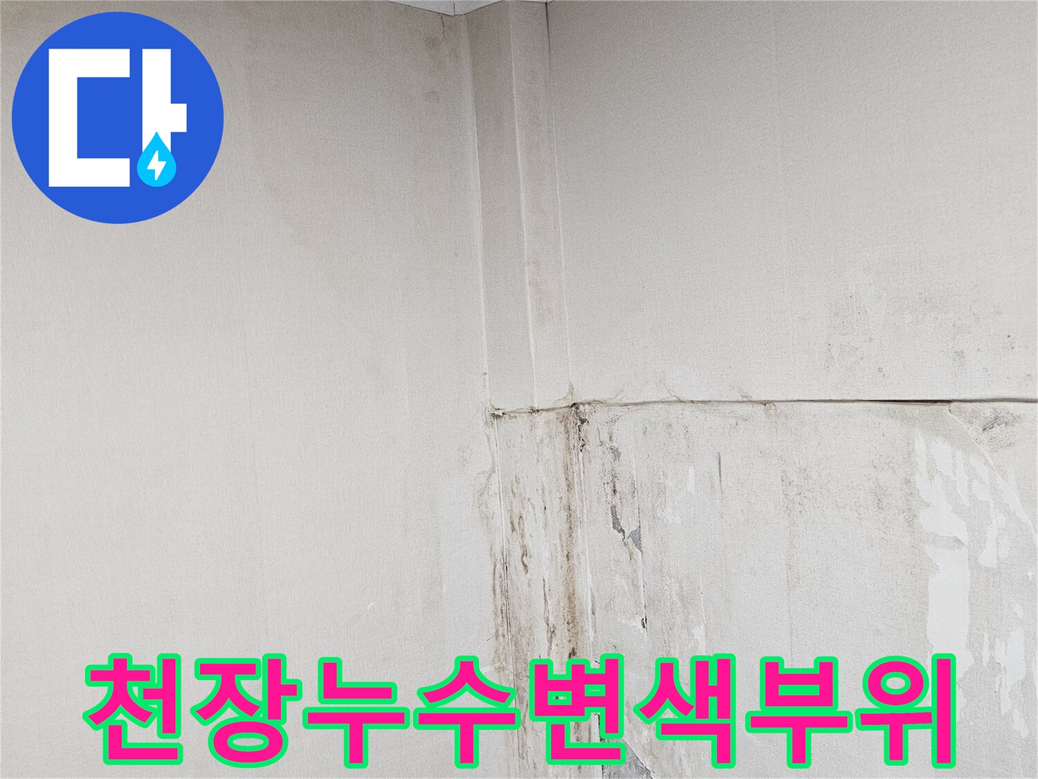 상가-천장-모서리-물샘-및-오염-사진