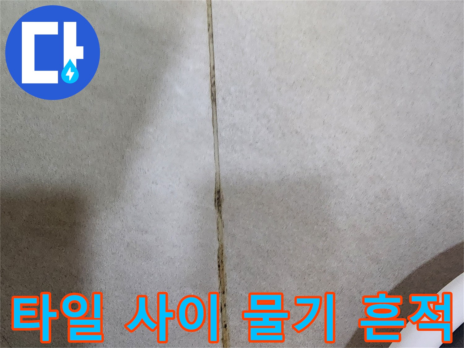 화장실 타일 틈새에 스며든 습기와 오염된 줄눈