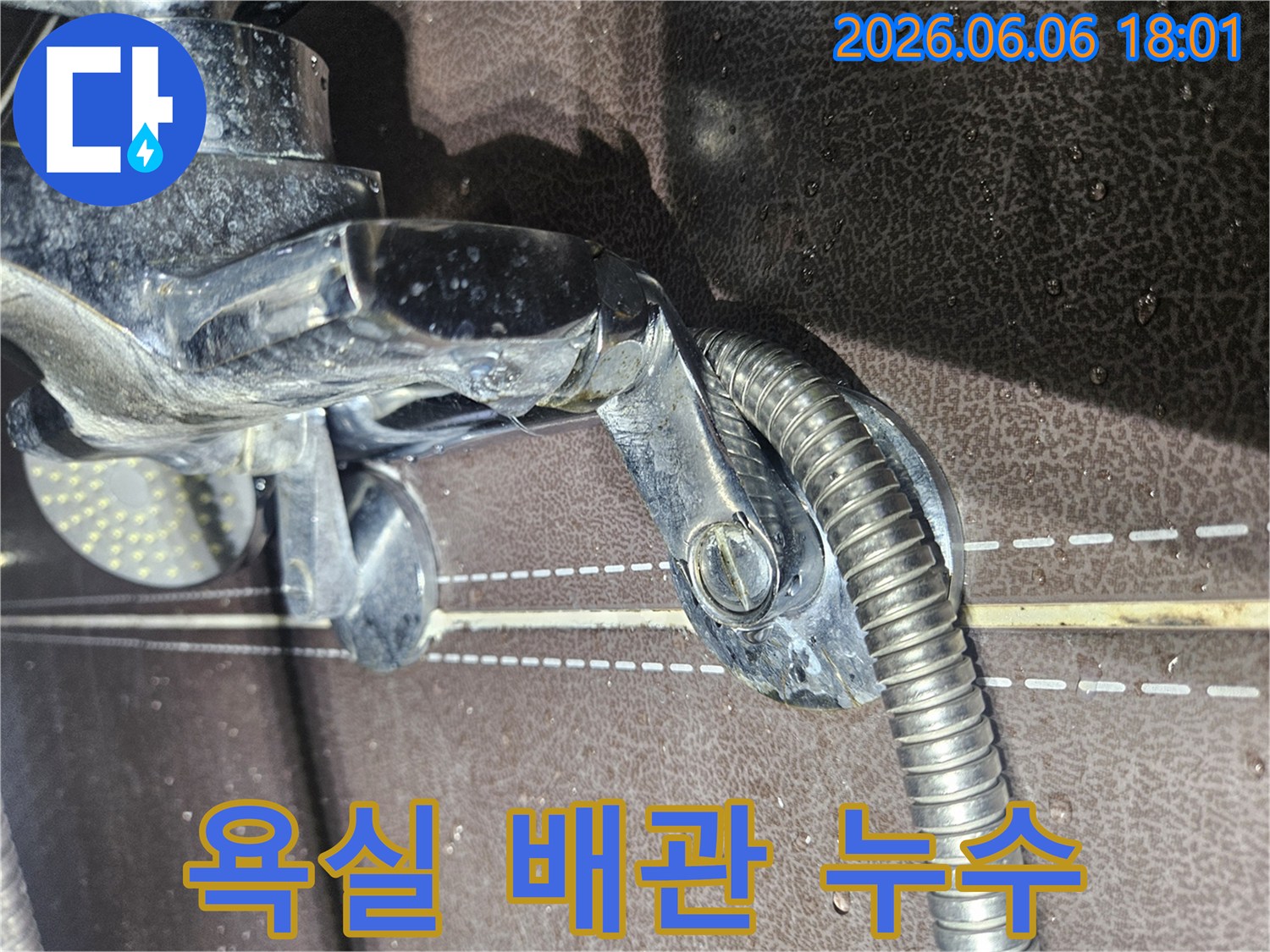욕실 수도꼭지-주변에서 물이 새는-배관 누수-초기 증상 발견