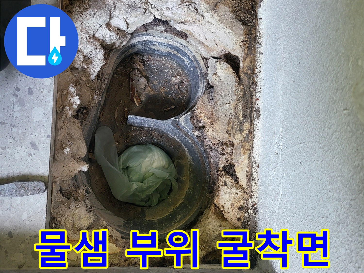 화성 동탄-세탁실 배수구 주변 누수 원인 파악을 위한 작업