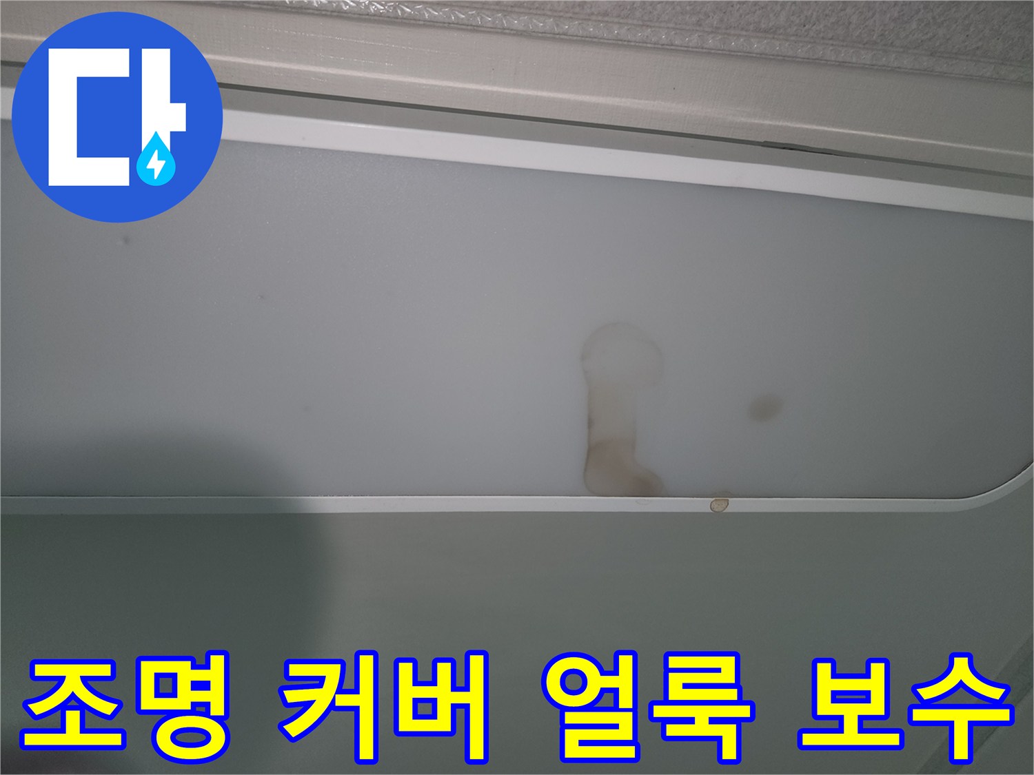 천장-조명-커버에-발견된-누수-얼룩-사진