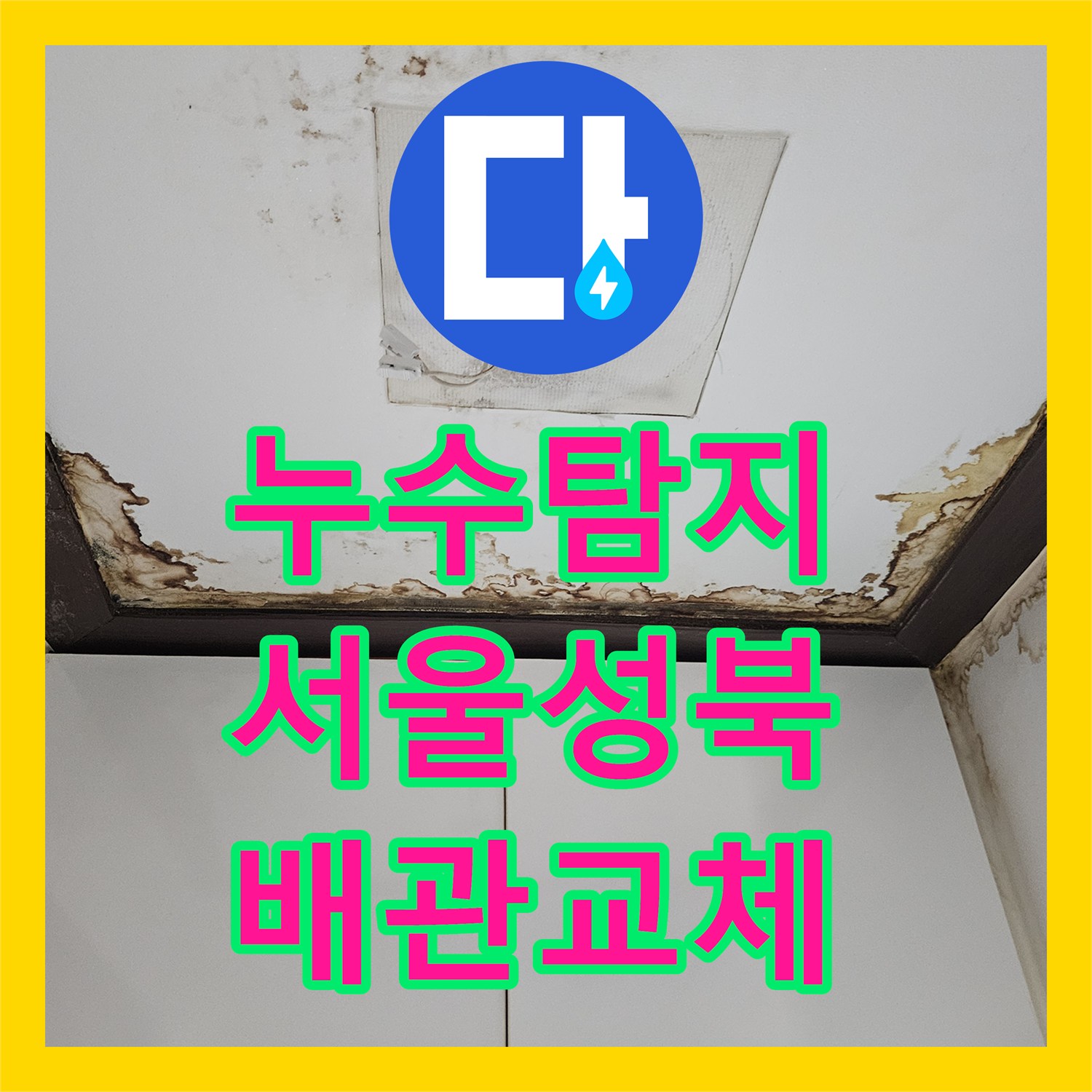 누수탐지 배관 결함으로 인한 아래층 천장 피해를 정밀하게 진단한 서울 성북구 정릉동 사례