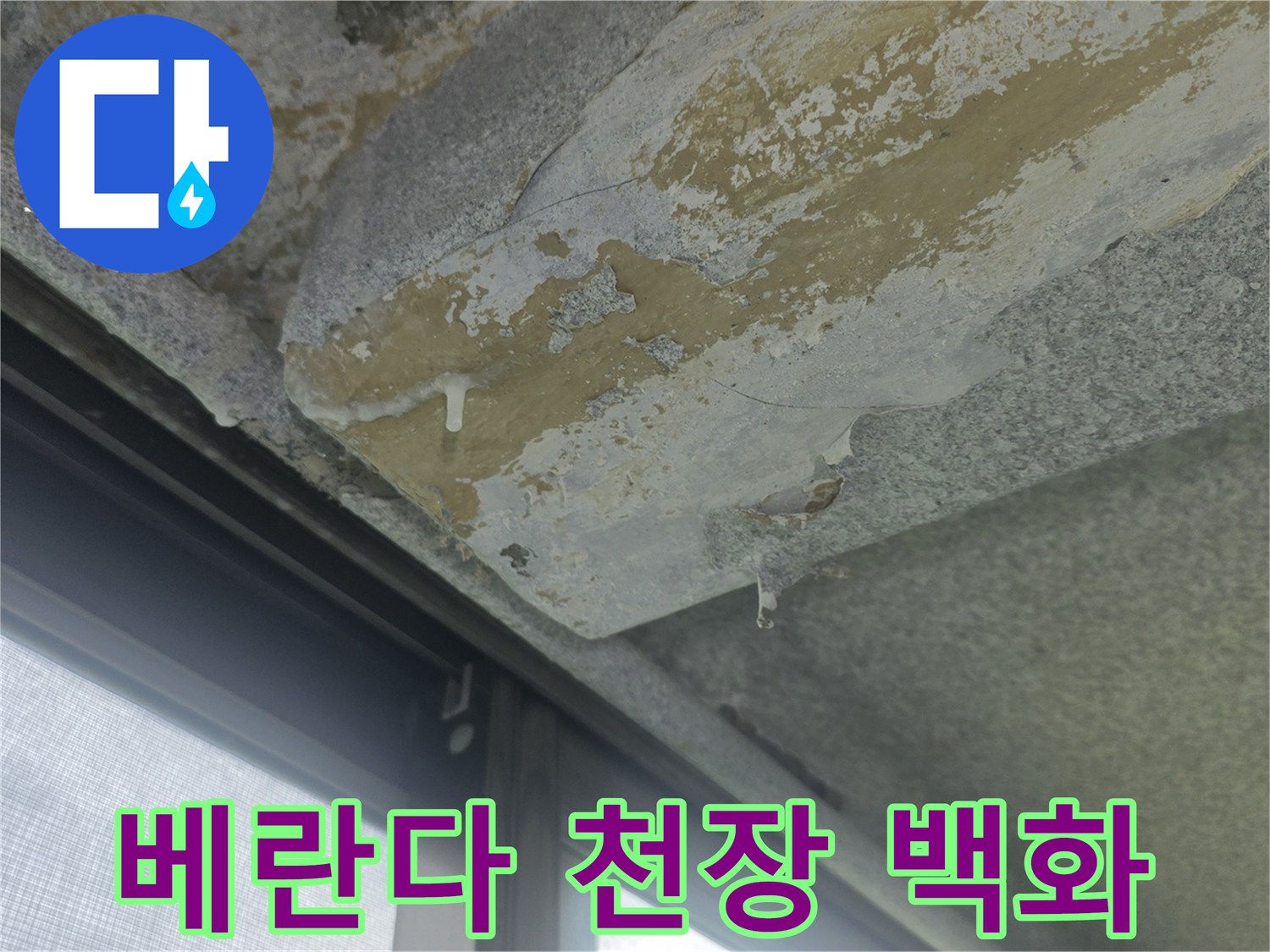 이천-사동리-아파트-베란다-천장-백화현상-및-콘크리트-박리-상태