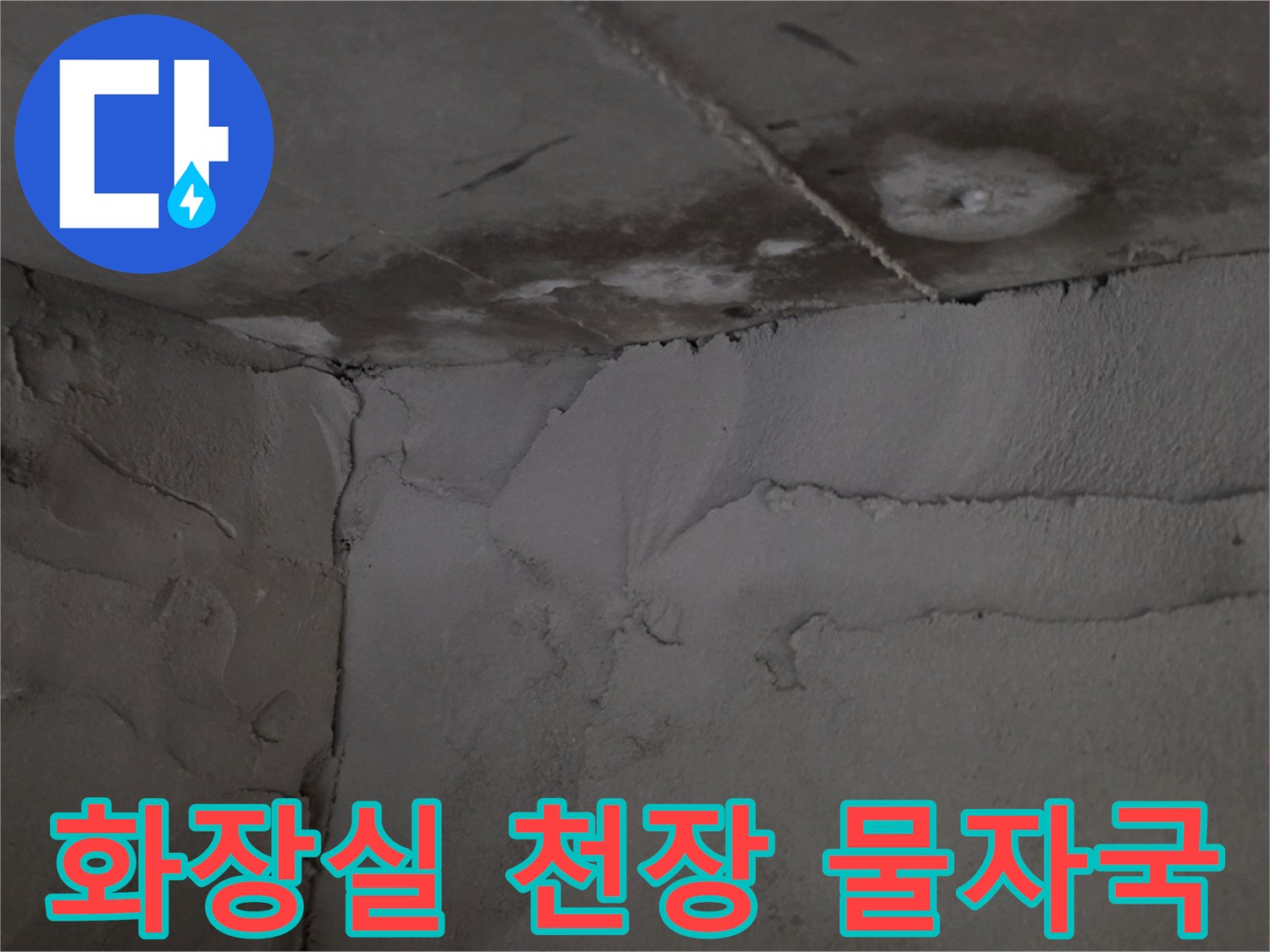 용인 기흥구 아파트-화장실 천장 내부의 습기와 물자국 상태