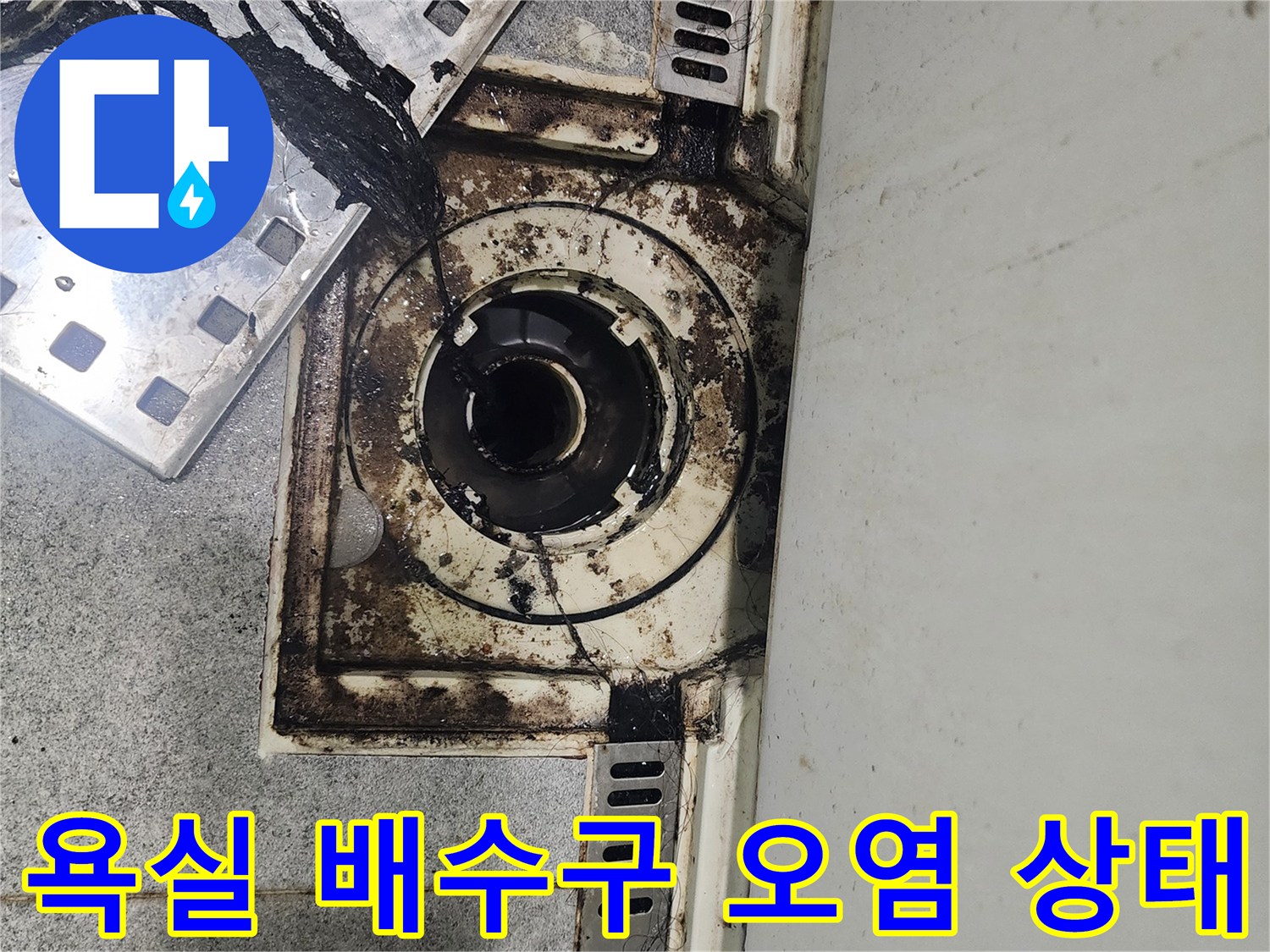 오염된-욕실-배수구-주변-현장-모습