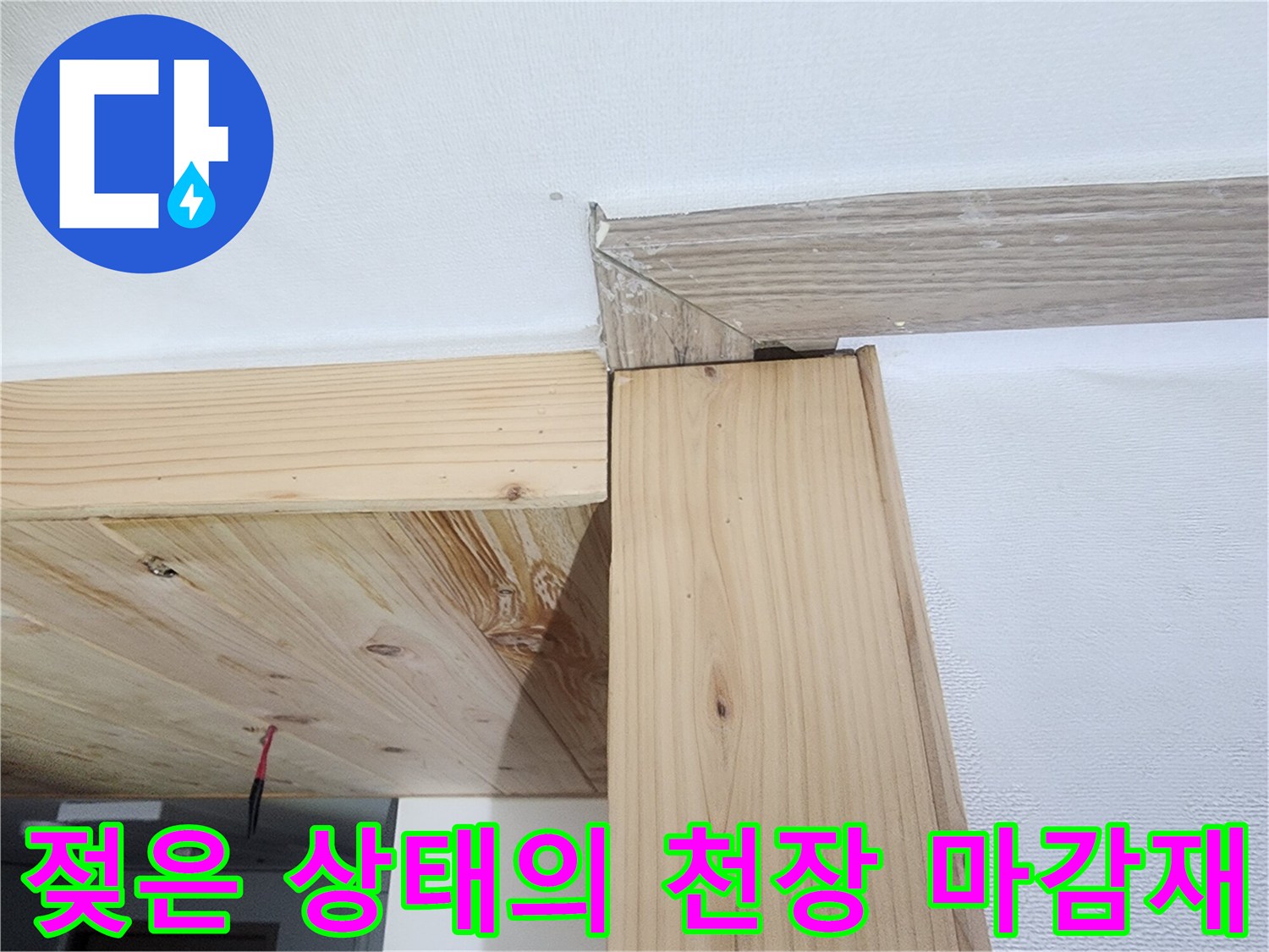 천장-내부-목재-및-몰딩-습기-침투-부위