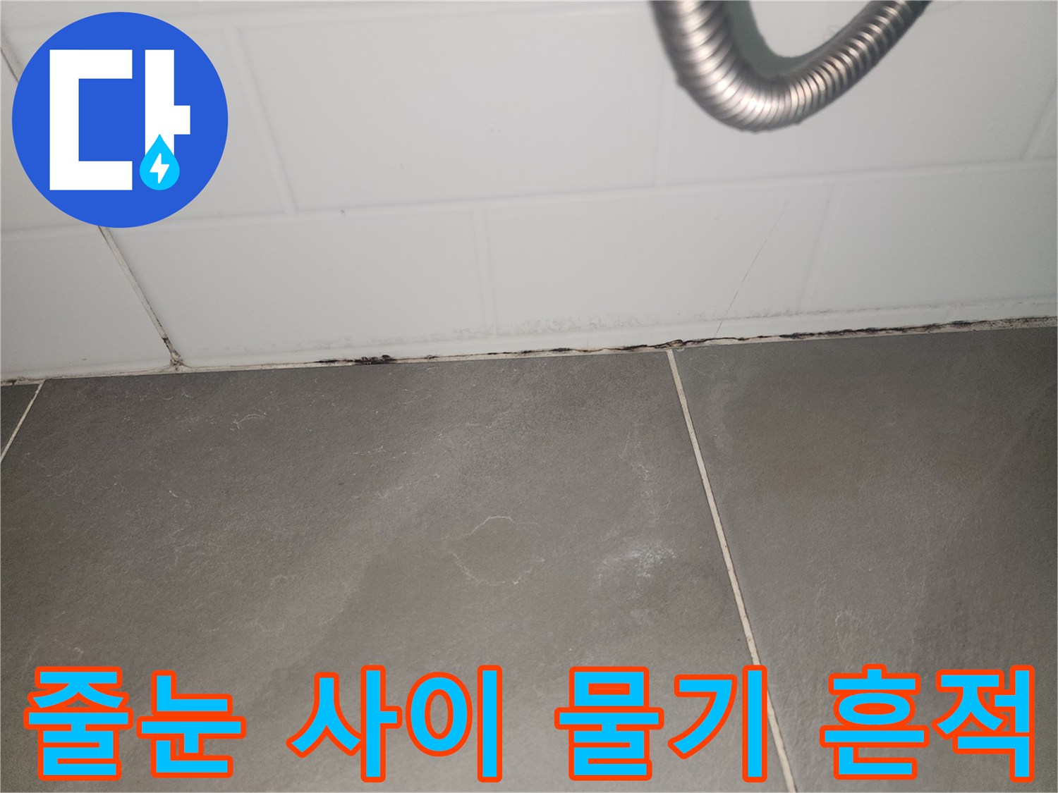 광명 철산동 현장-타일 경계부의 습기 확인 사진