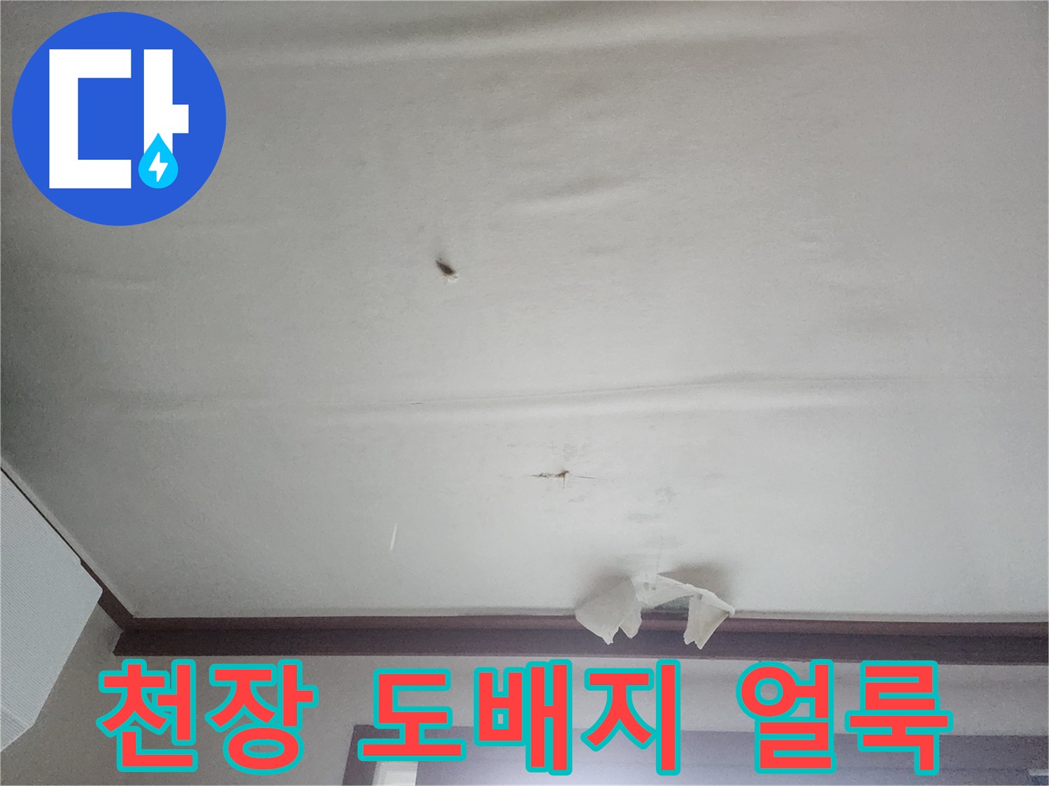 중구 동인천동 아파트-천장 도배지 변색 및 물샘 흔적