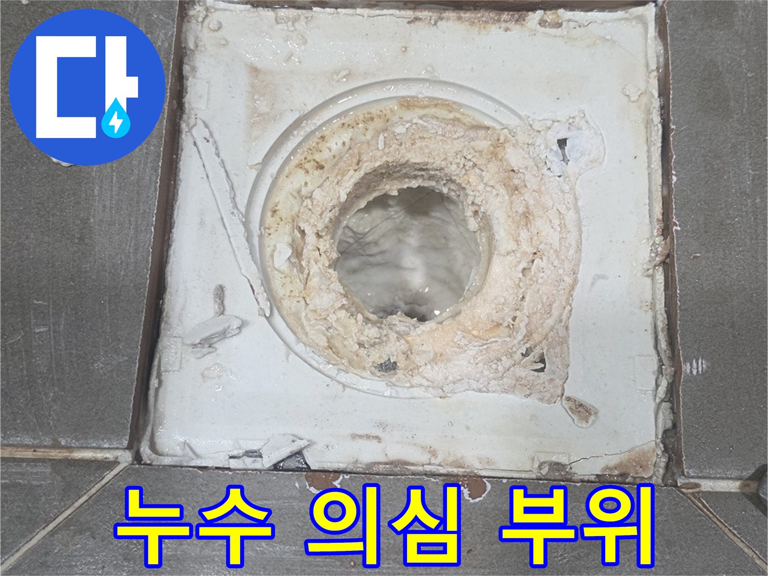 물샘이-발생한-배수구-내부-상태