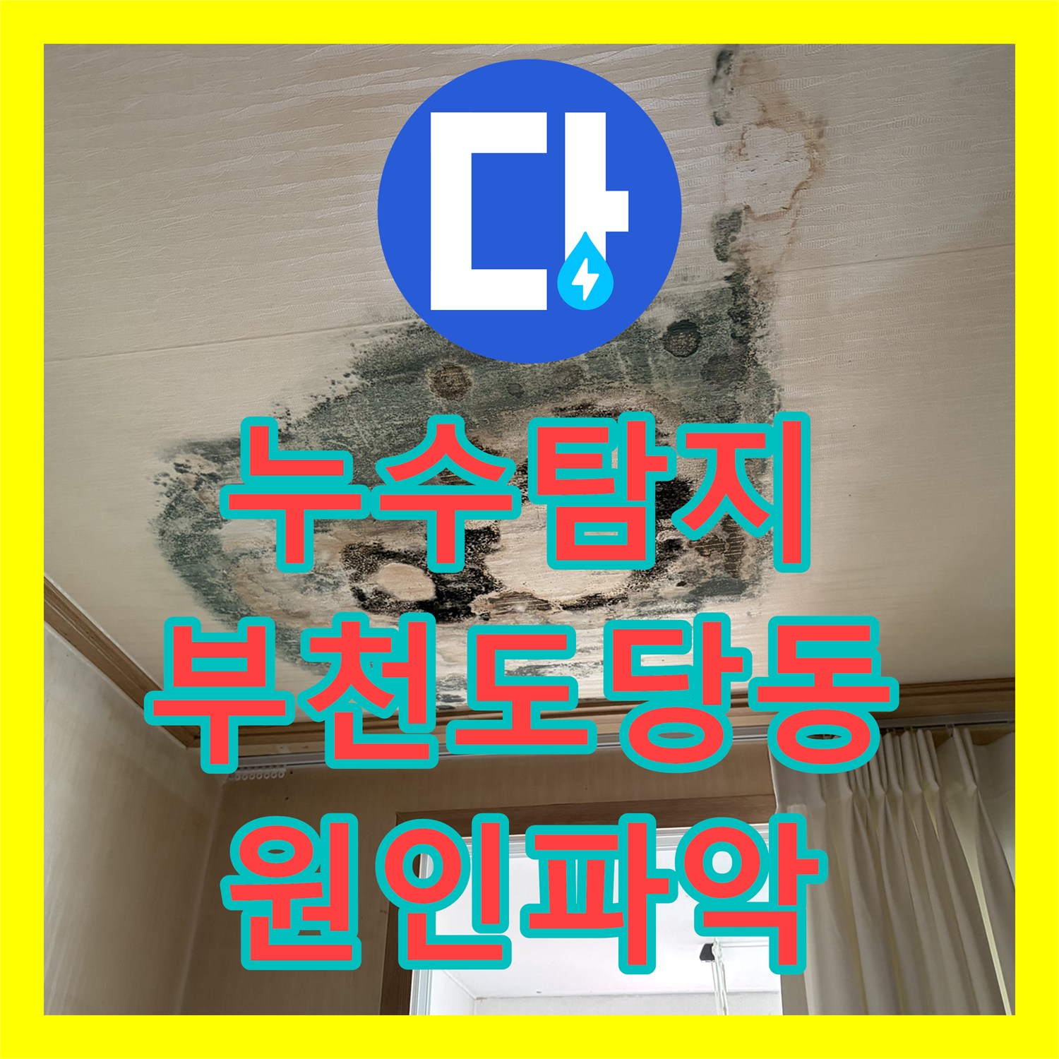 누수탐지 방 천장 물샘과 전기 합선 문제를 진단하고 보수한 부천시 원미구 도당동 현장