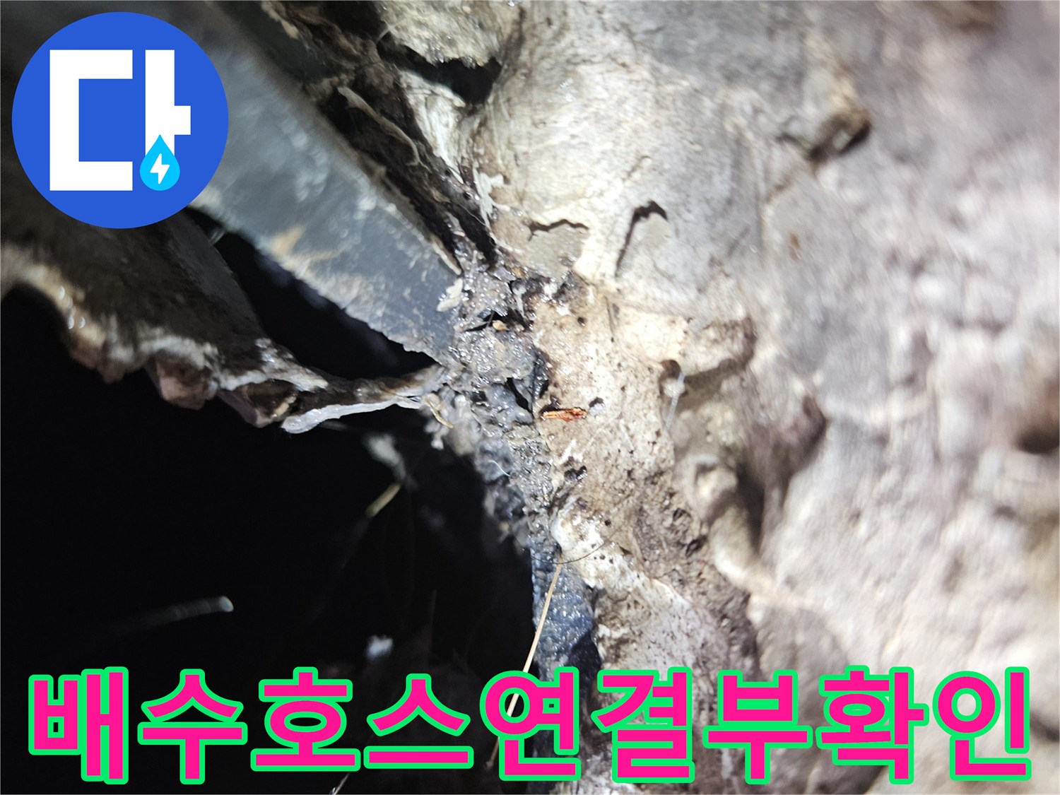 세탁기-배수-호스와-유가-사이의-벌어진-틈새-포착