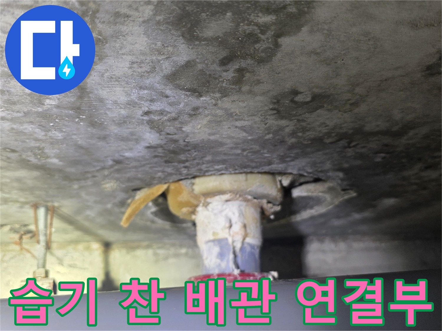 누수가-진행중인-화장실-천장-배관-상태