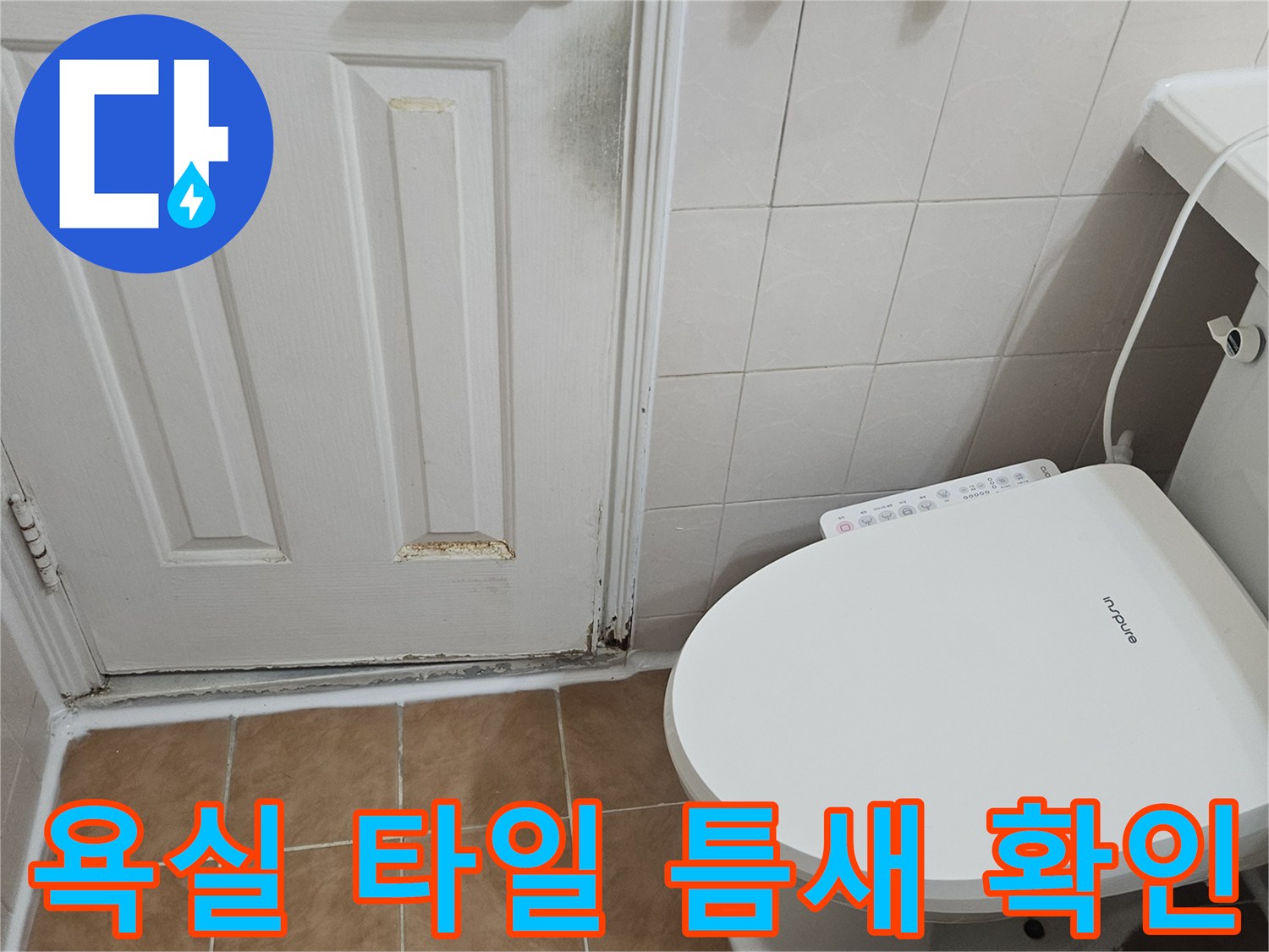 고양시 일산동구 화장실-타일 사이 균열 및 습기 상태 점검 사진