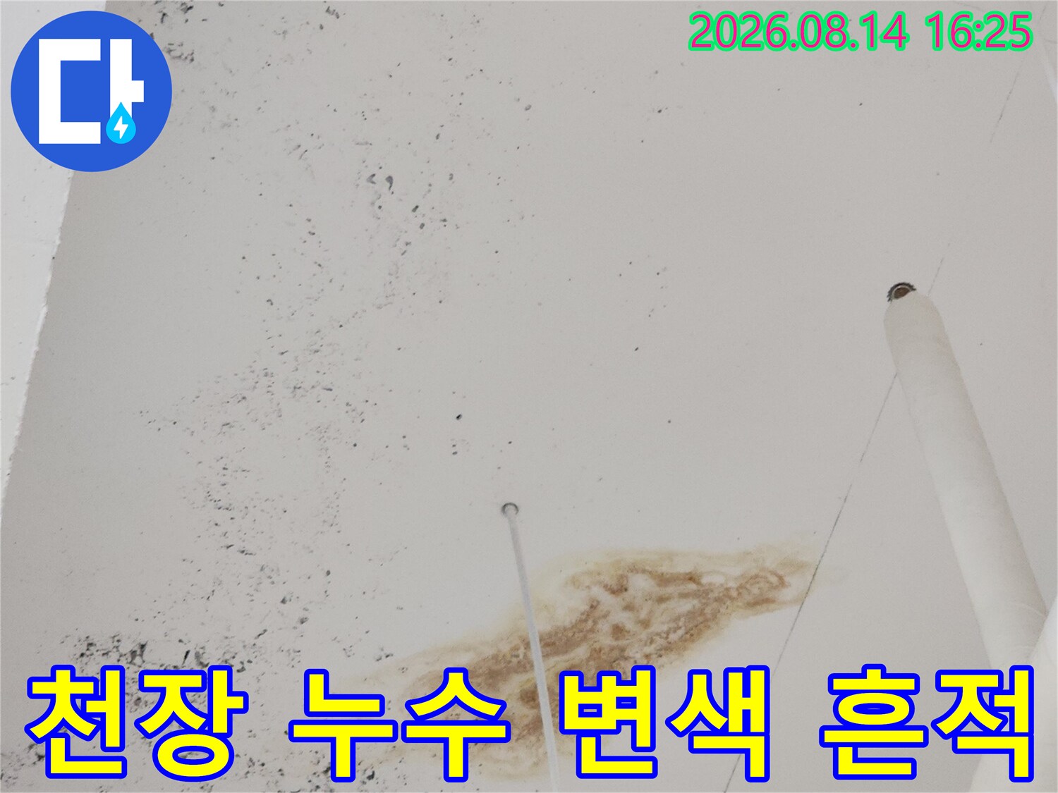 고양시 덕양구 상가 천장 얼룩 및 배관 노출 상태