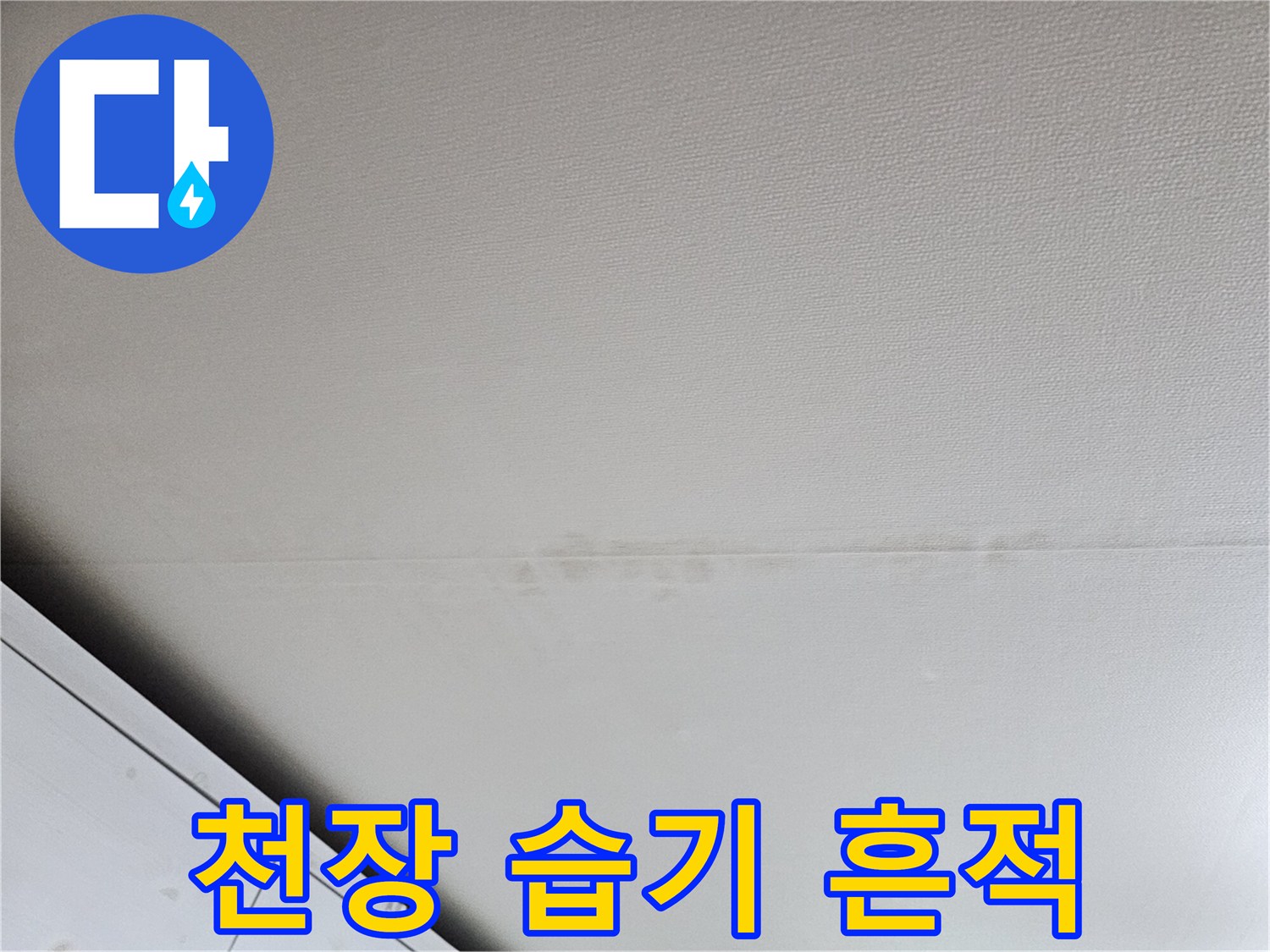 화장실 천장판-물샘으로 인한 얼룩과 변색 부위