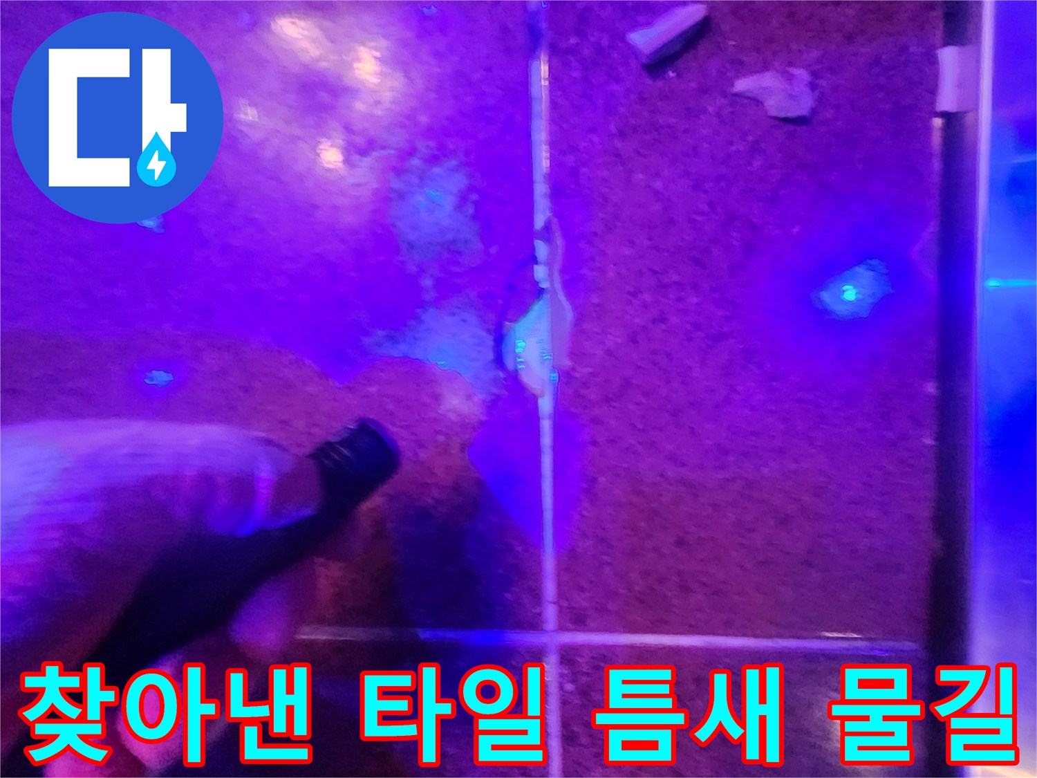 자외선-조명으로-밝혀낸-타일-사이-누수-경로
