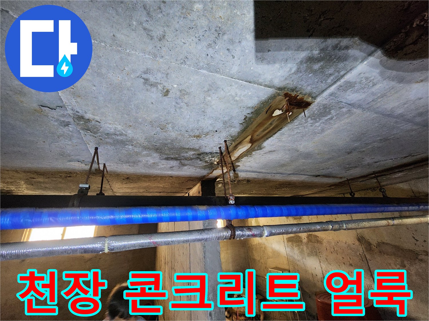 빌라-지하층-천장-콘크리트-물샘-자국