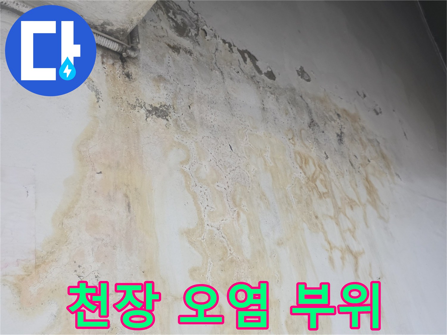 화곡동 현장-물기가 스며든 천장 배관 주변부