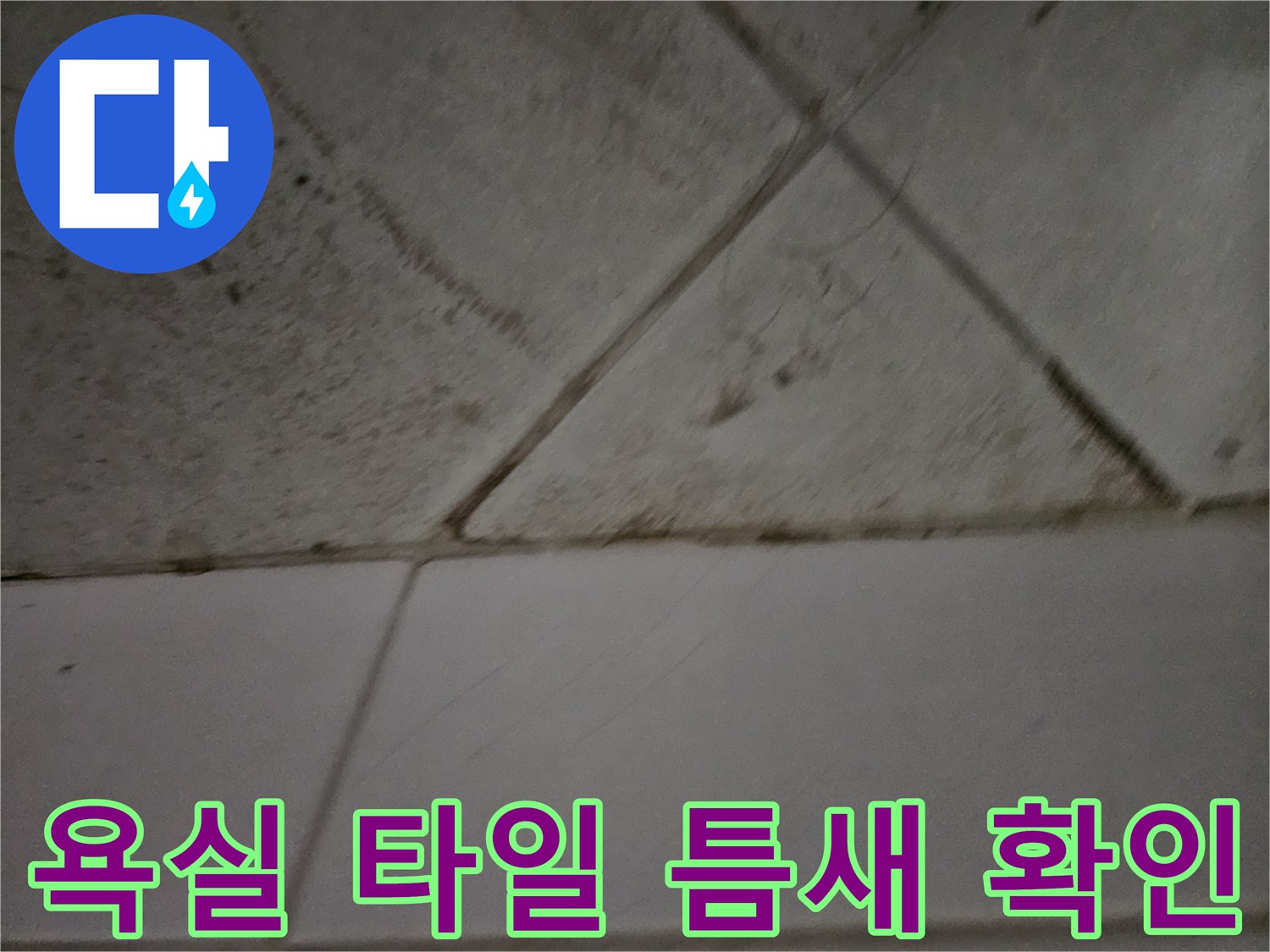 상계동 현장-타일 줄눈 사이의 오염 및 균열